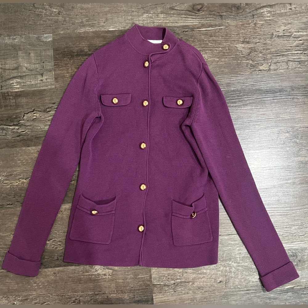 Vintage Bloomingdale's Rich Purple Knit Cardigan